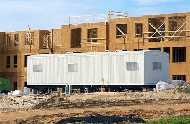 office trailers for rent at a construction site in Roanoke, TX